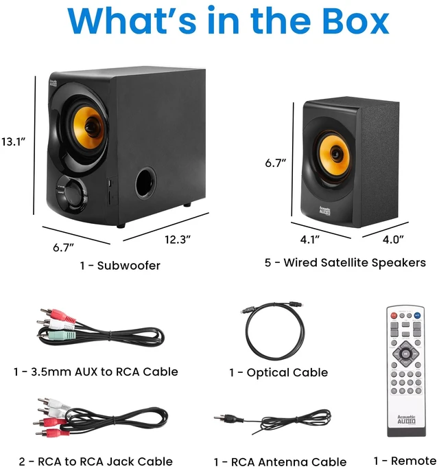 Alt view image 6 of 7 - AA5170 Home Theater 5.1 Bluetooth Speaker System 700W with Powered Sub