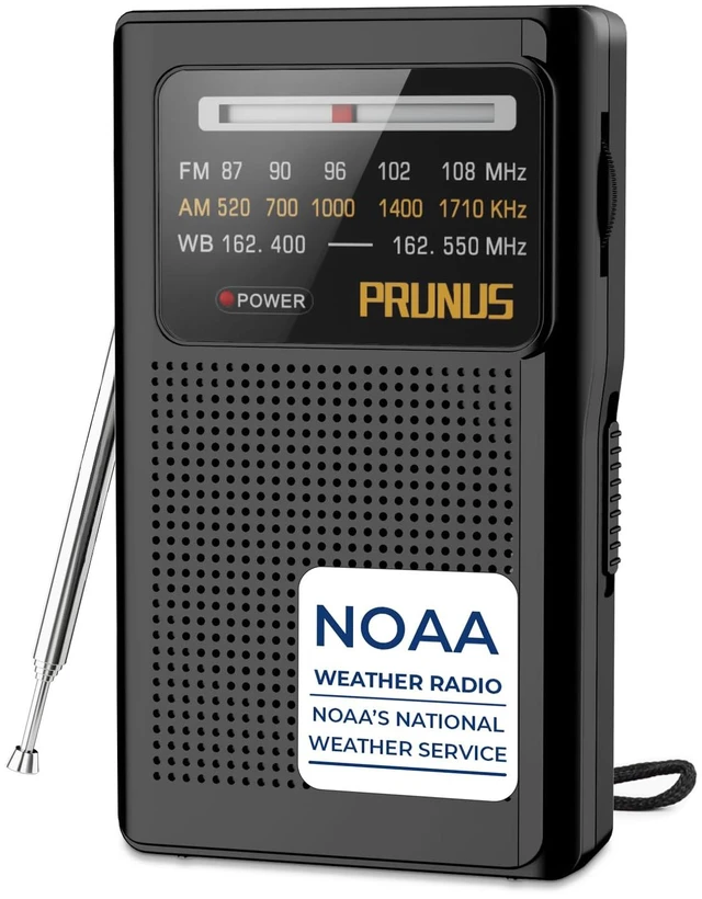 Main image of NOAA Weather Radio AM FM, AA Battery Radio for Power Outages J161 Handheld, Best Reception,Stereo Earphone Jack, for Emergency, Hurricane, Storm, Running, Walking,Home, Transistor Radio