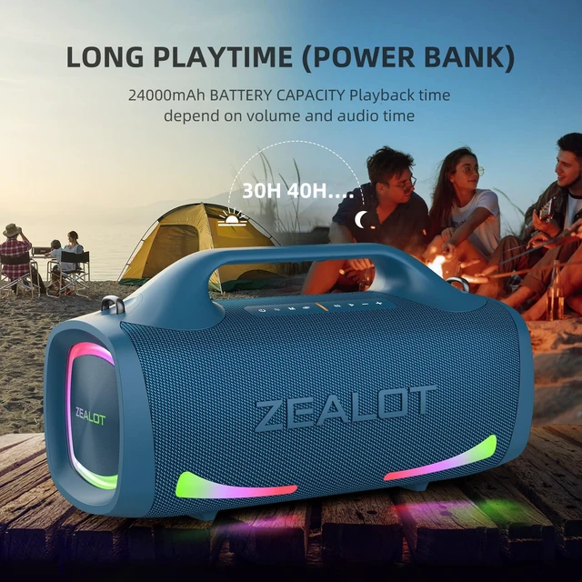 Alt view image 3 of 7 - Bluetooth Speaker, 150W Peak Booming Sound Speakers Wireless, Dual Pairing, XBass, BT 5.3, 24000mAh Power Bank, Portable Outdoor Waterproof Speaker for Camping, Beach PartyDark Blue