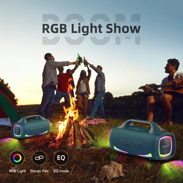 Alt view image 6 of 7 - Bluetooth Speaker, 150W Peak Booming Sound Speakers Wireless, Dual Pairing, XBass, BT 5.3, 24000mAh Power Bank, Portable Outdoor Waterproof Speaker for Camping, Beach PartyDark Blue