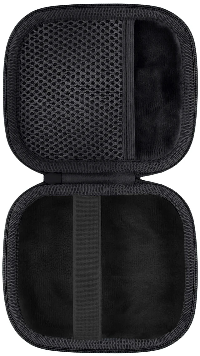 Alt view image 3 of 7 - for Bose New SoundLink Micro 2nd Gen Speaker Protective Case, Black EVA Hard Shell, Soft Velvet Lining, Durable Wrist Strap, Portable Travel Bag with Carabiner, Mesh Accessory Pocket