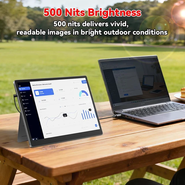 Alt view image 4 of 7 - S135 13.5 Inches Portable Monitor for Switch/Switch 2 Laptop 2256*1504P Travel Mini Monitor IPS Display 100% sRGB Built-in Speakers Mini HDMI for PC Desktops Office Xbox PS4/5 Console
