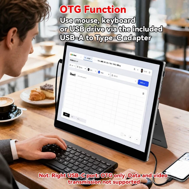 Alt view image 5 of 7 - S135 13.5 Inches Portable Monitor for Switch/Switch 2 Laptop 2256*1504P Travel Mini Monitor IPS Display 100% sRGB Built-in Speakers Mini HDMI for PC Desktops Office Xbox PS4/5 Console