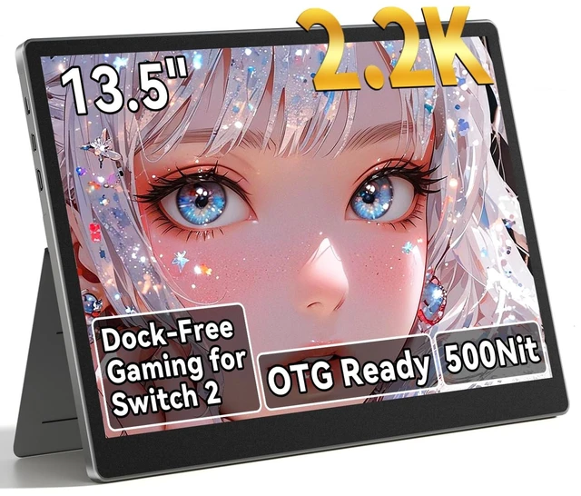 Main image of S135 13.5 Inches Portable Monitor for Switch/Switch 2 Laptop 2256*1504P Travel Mini Monitor IPS Display 100% sRGB Built-in Speakers Mini HDMI for PC Desktops Office Xbox PS4/5 Console