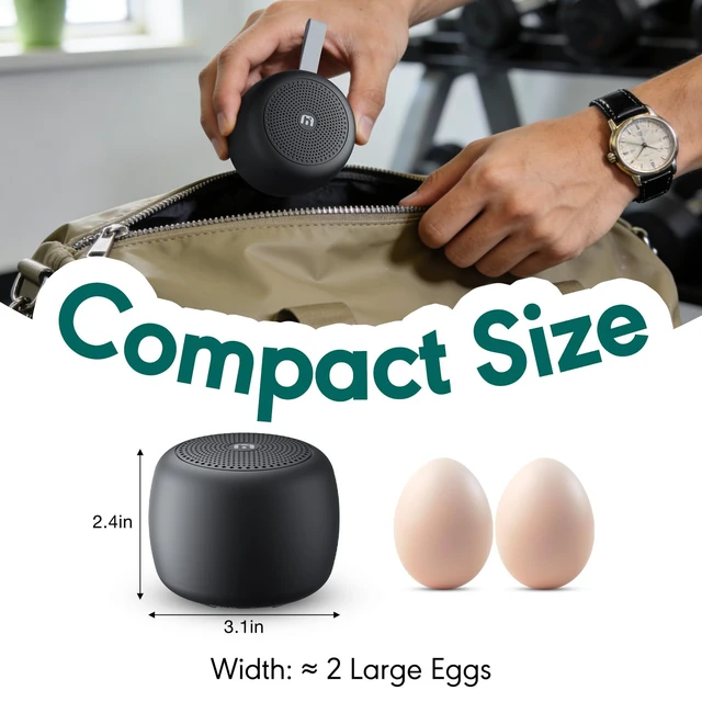 Alt view image 2 of 7 - Portable Bluetooth Speaker, Ultra Compact with Bluetooth 5.4 & TF Card Slot 10H Playtime, TWS Stereo, Hands-Free Calling, Perfect Wireless Mini Speaker for Travel, Outdoor, Gifts