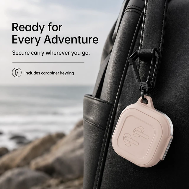 Alt view image 7 of 7 - for Galaxy Buds 4 Pro Case & Galaxy Buds 4 Case (2026), Dusty Rose Secure Lock Case with Keychain, Full-Body Shockproof Armor Protective Cover