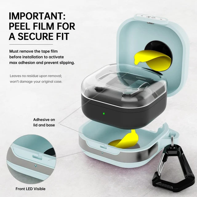 Alt view image 2 of 7 - for Galaxy Buds 4 Pro Case & Galaxy Buds 4 Case (2026), FogBlue Secure Lock Case with Keychain, Full-Body Shockproof Armor Protective Cover
