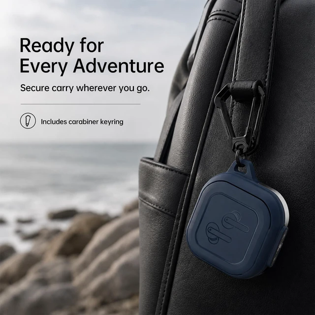 Alt view image 7 of 7 - for Galaxy Buds 4 Pro Case & Galaxy Buds 4 Case (2026), Navy Secure Lock Case with Keychain, Full-Body Shockproof Armor Protective Cover
