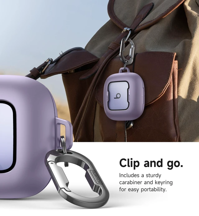 Alt view image 6 of 7 - for Beats Powerbeats Pro 2 Case Cover, Magnetic Locking Cases for Beats Powerbeats Pro 2 2025, Shockproof Bumper Protective Covers with Carabiner & Keyring & Cleaner Kit, Purple