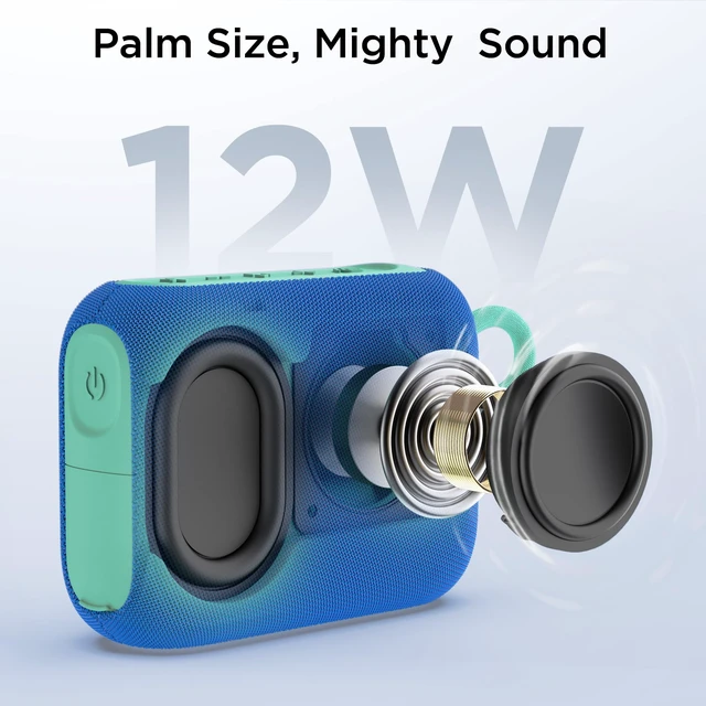 Alt view image 2 of 7 - Rove Go 5 Portable Bluetooth Speaker, IP67 Dust & Waterproof, 24H 12W Powerful Bass, Ultra-Portable with Strap, TWS Stereo, TF-Card, 24H, IP67 Dust & Waterproof for Outdoor/Home/Travel