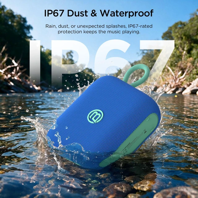 Alt view image 4 of 7 - Rove Go 5 Portable Bluetooth Speaker, IP67 Dust & Waterproof, 24H 12W Powerful Bass, Ultra-Portable with Strap, TWS Stereo, TF-Card, 24H, IP67 Dust & Waterproof for Outdoor/Home/Travel