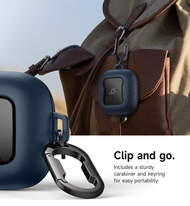 Alt view image 6 of 7 - for Beats Powerbeats Pro 2 Case Cover, Magnetic Locking Cases for Beats Powerbeats Pro 2 2025, Shockproof Bumper Protective Covers with Carabiner & Keyring & Cleaner Kit, Navy