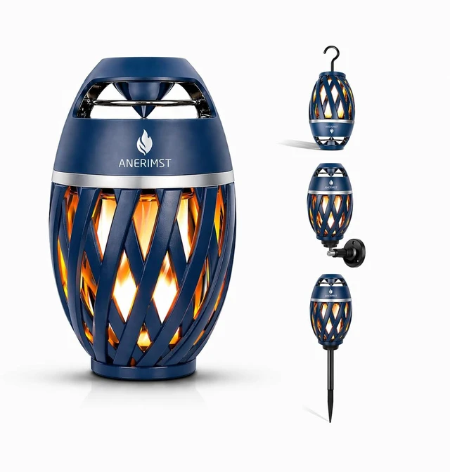 Main image of Outdoor Bluetooth Speakers with LED Torch Light, for Dad Wireless & Waterproof Speaker for Garden, Patio, 360° Sound, 24-Hour Playtime - Ideal Present for Men (Blue)
