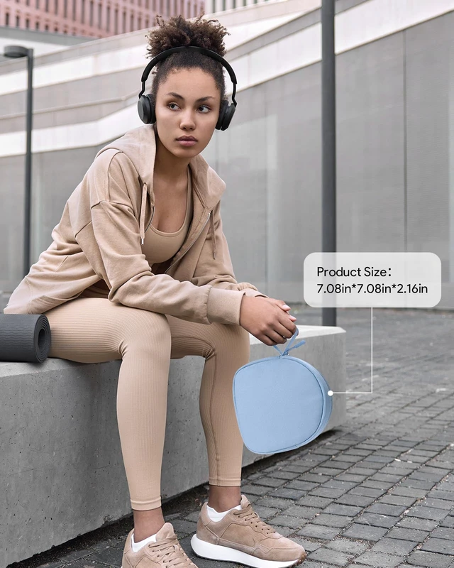 Alt view image 7 of 7 - Headphone Case Soft for JBL Tune 510BT/520BT/500BT/720BT/Sony WH-CH520/510/720/710/BERIBES/TOZO/JLab, Ultra-Thin Headphones Case Bag Travel Carrying Universal (Blue)