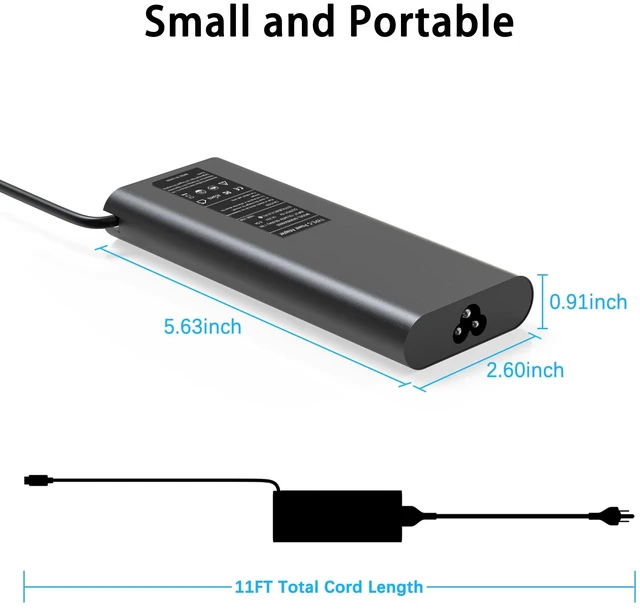 Alt view image 2 of 7 - 130w USB C Laptop Charger Compatible with Dell XPS 15 17 9530 9700 9710 9720 9730 9575 9500 9510 9520,Precision 5550 5560 5530 5570 5750 5470 5480 5760 3550 2in1,Latitude,Type C Fast Charger