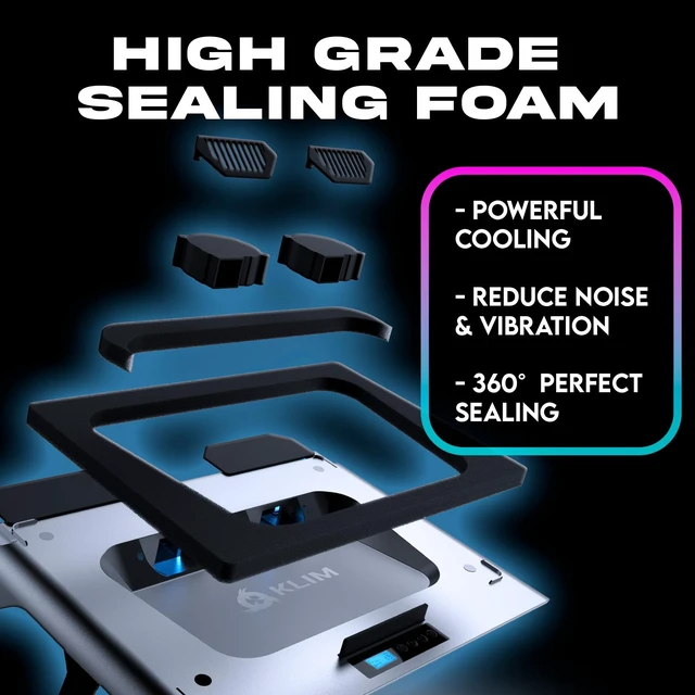 Alt view image 3 of 7 - Everest Laptop Cooling Pad with RGB Lights, Turbo Fan 4300 RPM, 14-17.3 in Helps Prevent Overheating and Extends Device Lifespan, Detachable Foam Seal, Bonus USB Port for Accessories