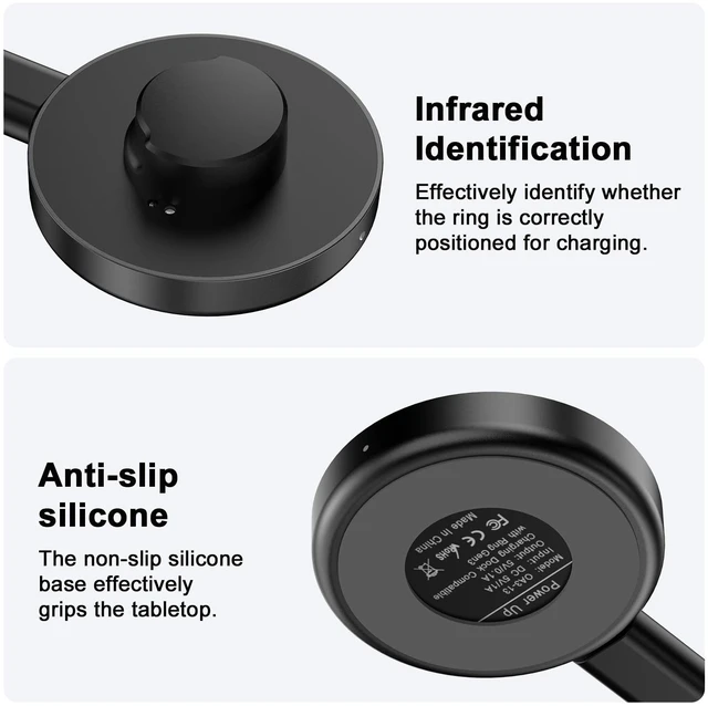 Alt view image 4 of 7 - Compatible with Oura Ring Gen 3 (Size12) Charger Fast Charging Dock with Infrared Sensing, Auto Stop Protection, Indicator, Non-Slip Base, Charger for Smart Ring Includes 59 Inch USB-C Cable