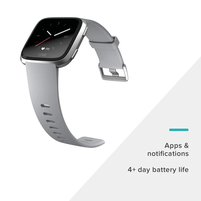 Alt view image 4 of 7 - Versa Smart Watch, Gray/Silver Aluminium, One Size (S & L Bands Included)
