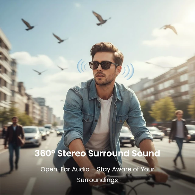 Alt view image 4 of 7 - G2 Bluetooth Smart Glasses with Speakers, Audio Sunglasses, UV400 Bluetooth audio smart glasses with speakers. No camera and no app required. Enjoy music, calls, touch control, UV400 and IPX4