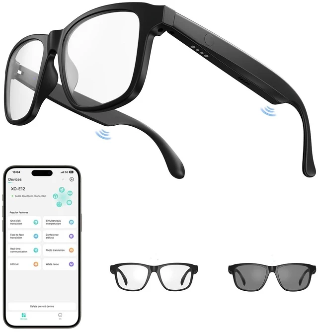 Main image of AI Smart Glasses,Bluetooth Glasses with 140+ Languages Online Translation, Photochromic Lenses, Built-in Mic & Speakers,Anti-Blue Light Lens with Listening Voice Control,Perfect for Indoor Outdoor