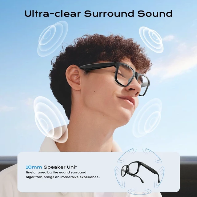 Alt view image 7 of 7 - AI Smart Glasses,Bluetooth Glasses with 140+ Languages Online Translation, Photochromic Lenses, Built-in Mic & Speakers,Anti-Blue Light Lens with Listening Voice Control,Perfect for Indoor Outdoor