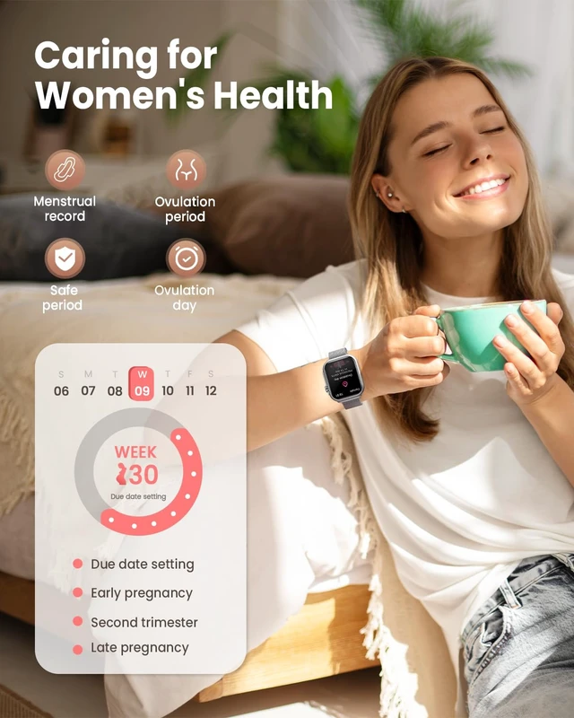 Alt view image 5 of 7 - Smart Watches for Women Android& iPhone, 1000mAh Battery, Health Monitoring 1.83" Fitness Tracking Smartwatches with 110+ Sports Modes 24/7 Heart Rate, Sleep, Messages and App Notifications, Silver