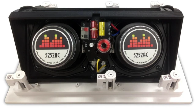 Alt view image 4 of 6 - 5252AC in-Ceiling Speaker with Pivoting Full Speaker Adjustable Angle Woofers and Tweeter (Dual 5.25 Inch in-Ceiling Center Channel) Ceiling ONLY