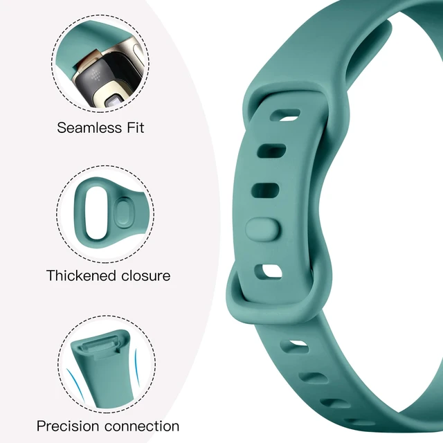 Alt view image 3 of 7 - 8 Pack Slim Band for Fitbit Charge 6 Bands/Charge 5 Band Women Men Soft Durable Silicone Breathable Sport Watch Strap Accessories Wristbands for Fitbit Charge 5/ Charge 6 Fitness Tracker