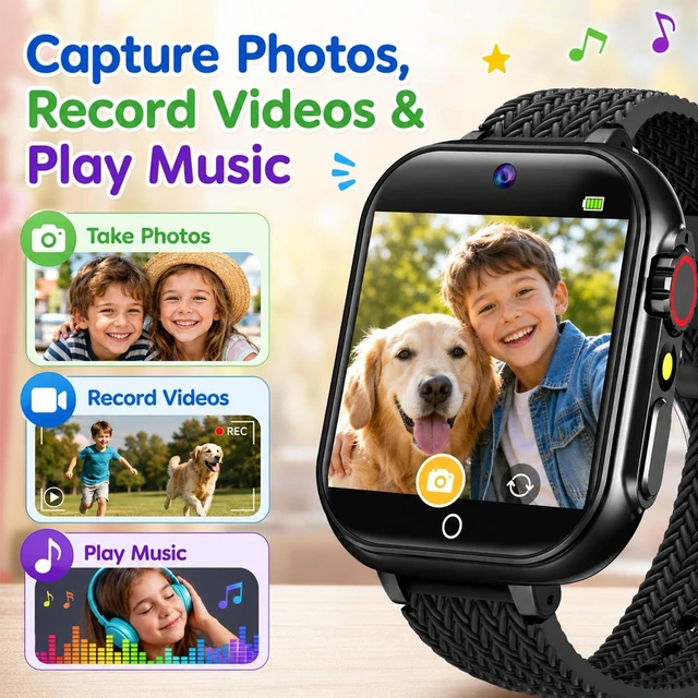 Alt view image 2 of 7 - Kids Smart Watch for Boys Girls Ages 3-12, Smartwatch Toys with 39 Games, HD Touch Screen, Camera Video Recorder, Music Player, Pedometer, Alarm, Flashlight, Birthday for Kids