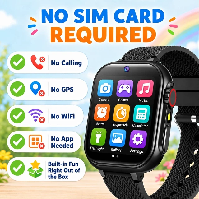 Alt view image 4 of 7 - Kids Smart Watch for Boys Girls Ages 3-12, Smartwatch Toys with 39 Games, HD Touch Screen, Camera Video Recorder, Music Player, Pedometer, Alarm, Flashlight, Birthday for Kids
