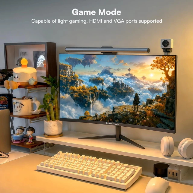 Alt view image 4 of 7 - 27 Inch Curved Monitor, 120Hz FHD VA Display Home Office, HDR10 99% sRGB Color, 4000:1 Contrast Ratio, HDR10, Eye Care Technology, Game Mode, HDMI/VGA, VESA Compatible
