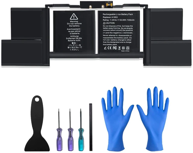 Main image of 83.6Wh A1953 Laptop Battery for MacBook Pro 15-Inch A1990(Mid 2018-2019) 11.4V 7336mAh for A1990 EMC 3215 3359 BTO/CTO MV902LL/A MV912LL/A MV922LL/A MV932LL/A MV942LL/A MV952LL/A MR962LL/A MV902B/A