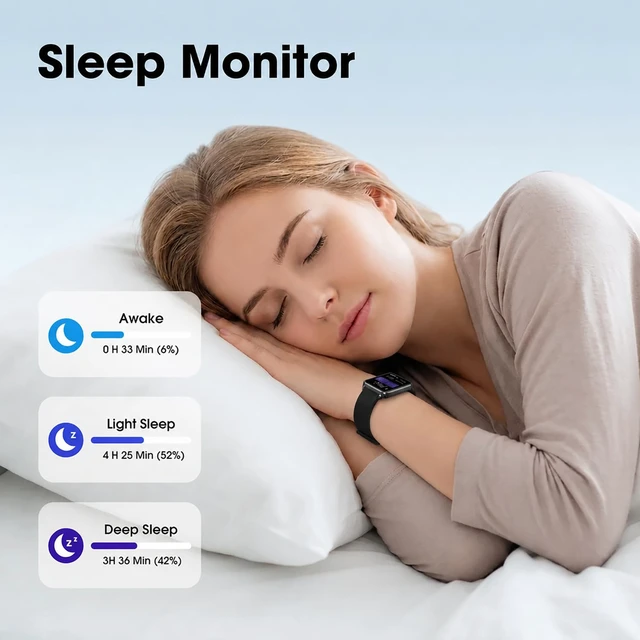 Alt view image 4 of 7 - Smart Watch Fitness Tracker No APP No Phone Needed, Step Counter Watch Waterproof Fitness Tracker,Heart Rate, Blood Oxygen, Sleep Tracker, Pedometer Watch, Step Counter for Walking, Alarm Clock