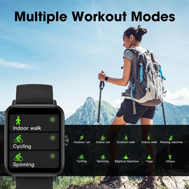 Alt view image 7 of 7 - Smart Watch Fitness Tracker No APP No Phone Needed, Step Counter Watch Waterproof Fitness Tracker,Heart Rate, Blood Oxygen, Sleep Tracker, Pedometer Watch, Step Counter for Walking, Alarm Clock