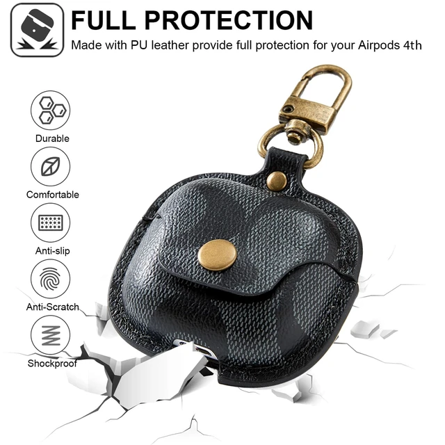 Alt view image 4 of 7 - for AirPods 4 Case 2024 & AirPods 5 Case 2026 with Keychain-Black Full Body Shockproof Protective for AirPods 4th/5th Generation Case, Compatible with AirPods 4/5 Case Cover for Women Men