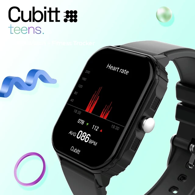 Alt view image 3 of 7 - Teens Smartwatch, 1.85 Touchscreen Fitness Tracker Obsidian Black | For Ages 1114, 6 Sport Modes, HR & Sleep Monitor, Built-in Games, Parental Lock, IP68 Water Resistance, 7-Day Battery