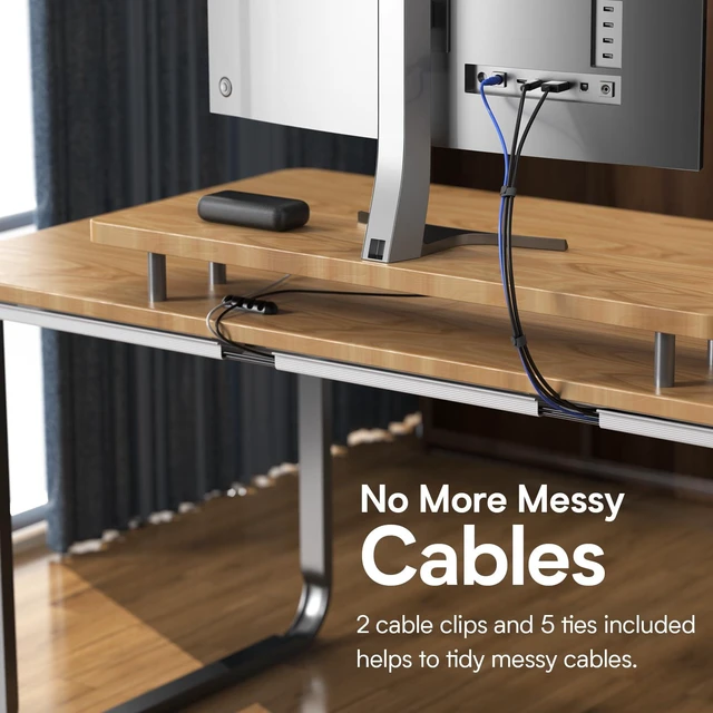 Alt view image 6 of 7 - 4 Pack Cable Management Under Desk - Office & Home Cable Organizer,J-Channel Cable Management for Clutter-Free Environment,Cable Management Kit,Cord Organizer for Desk,Cord Management,4X15.7in