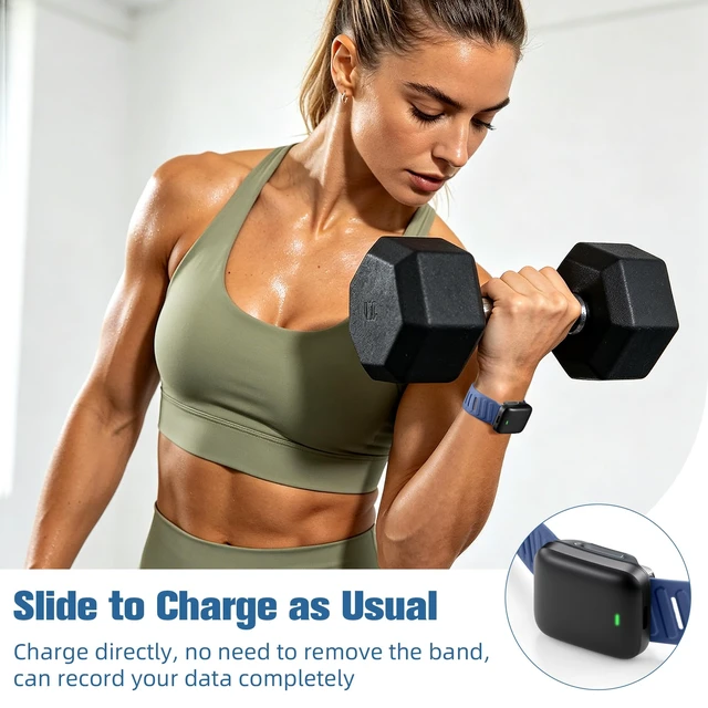 Alt view image 5 of 7 - 2 Pack Bands Compatible with Whoop 5.0 Bands One, Peak and MG/Life, Soft Silicone Breathable Waterproof Sport Adjustable Replacement Strap for Whoop Band 5.0 Women Men