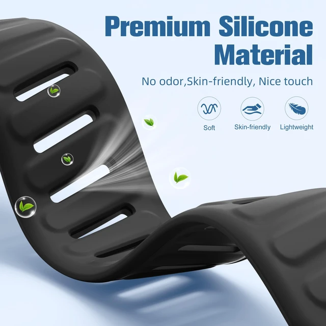 Alt view image 3 of 7 - 2 Pack Bands Compatible with Whoop 5.0 Bands One, Peak and MG/Life, Soft Silicone Breathable Waterproof Sport Adjustable Replacement Strap for Whoop Band 5.0 Women Men