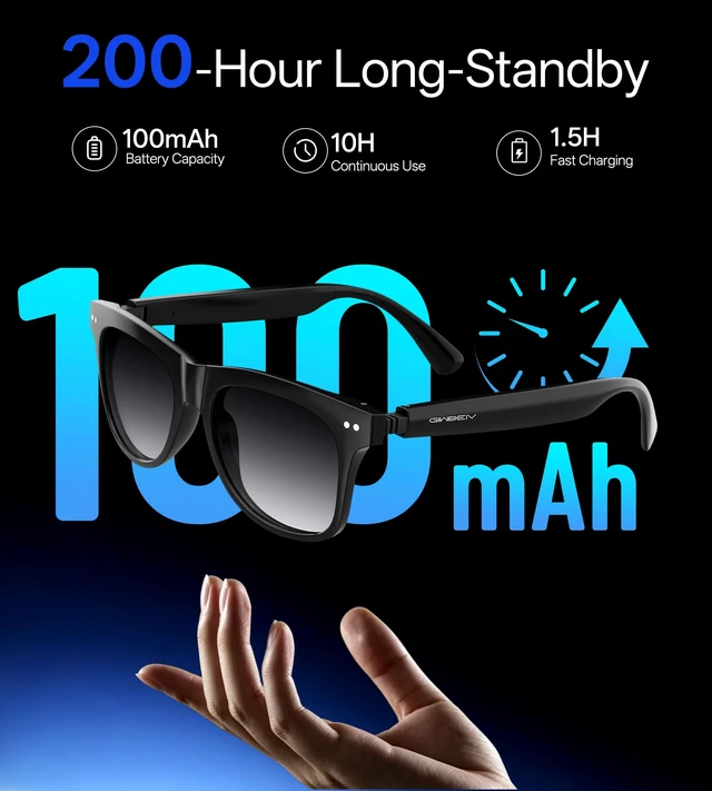 Alt view image 5 of 7 - Smart Glasses for Men & Women, Polarized Bluetooth Audio Sunglasses Open-Ear Audio, 10H Playtime, Hands-Free Calls, Touch Control, 33g Lightweight, UV/Blue Light Protection for Travel Daily Use