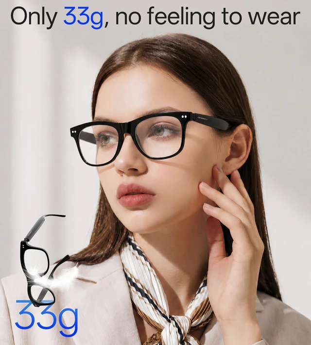 Alt view image 7 of 7 - Smart Glasses for Men & Women, Polarized Bluetooth Audio Glasses Open-Ear Audio, 10H Playtime, Hands-Free Calls, Touch Control, 33g Lightweight, UV/Blue Light Protection for Travel Daily Use