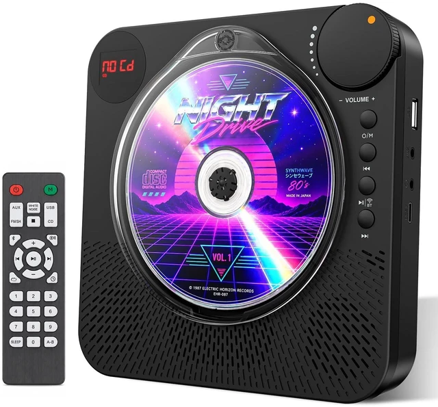 Main image of Portable CD Player with Bluetooth 5.4 for Daily Home Use & Gift,Exercise Desktop CD Players with HiFi Speakers, LED Display, Remote Control, Charging Cable, Timer, FM Radio, USB, AUX, Headphone Jack