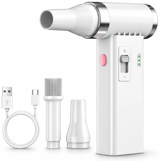 Main image of Mini Ultra-Slim Electric Compressed Air Duster 150,000RPM Super Power, Rechargeable Cordless Air Duster, Powerful Airflow for Computer, Keyboard, Outdoor, House and Car