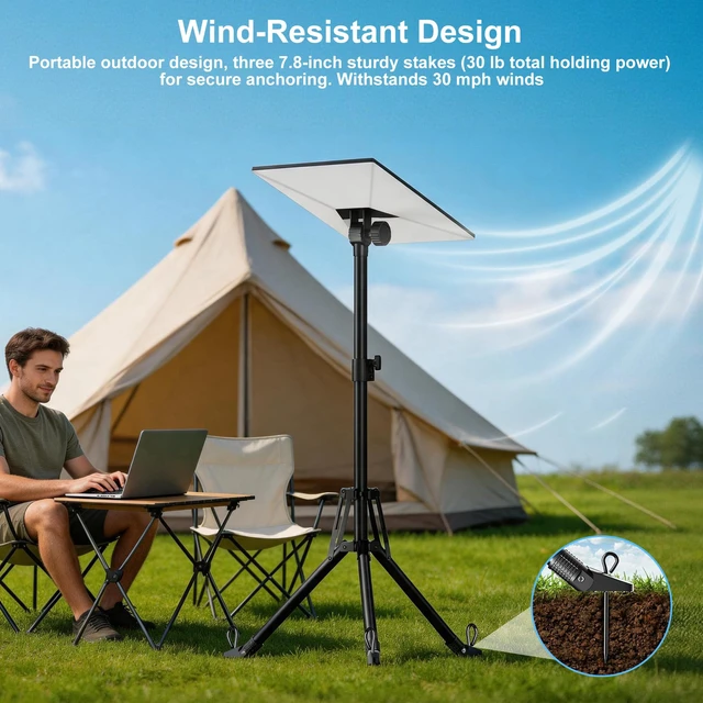 Alt view image 3 of 7 - Starlink Gen 3 Stand, 0-180° Angle & Height Adjustable Tripod Mount Compatible with Starlink Gen 3, Standard 4 & 4X, Heavy-Duty Foldable Design with Ground Nail for RV & Outdoor Camping