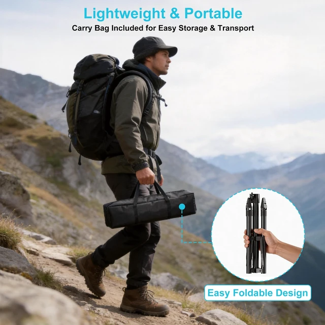 Alt view image 4 of 7 - Starlink Gen 3 Stand, 0-180° Angle & Height Adjustable Tripod Mount Compatible with Starlink Gen 3, Standard 4 & 4X, Heavy-Duty Foldable Design with Ground Nail for RV & Outdoor Camping