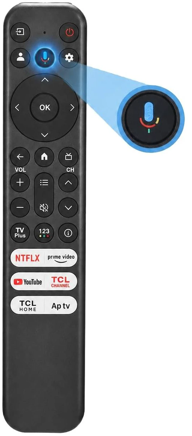 Main image of Replacement for TCL Google Smart TV Universal Remote,Voice Control Comptible with RC813,for QM8/QM7/S5/S4/S3/Q7/Q6/Q5 4K UHD HDR LED QLED QD-Mini LED Full-HD Smart TVs(for TCL RC813)