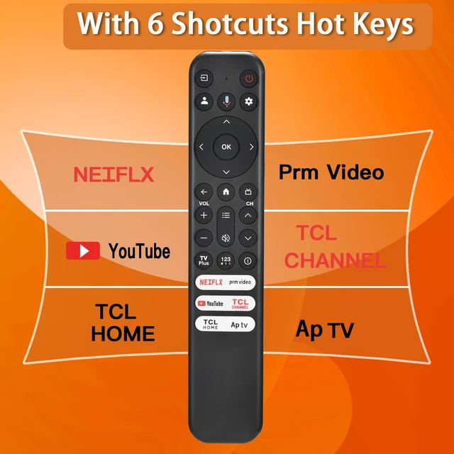 Alt view image 4 of 7 - Replacement for TCL Google Smart TV Universal Remote,Voice Control Comptible with RC813,for QM8/QM7/S5/S4/S3/Q7/Q6/Q5 4K UHD HDR LED QLED QD-Mini LED Full-HD Smart TVs(for TCL RC813)