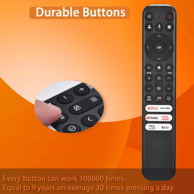 Alt view image 5 of 7 - Replacement for TCL Google Smart TV Universal Remote,Voice Control Comptible with RC813,for QM8/QM7/S5/S4/S3/Q7/Q6/Q5 4K UHD HDR LED QLED QD-Mini LED Full-HD Smart TVs(for TCL RC813)