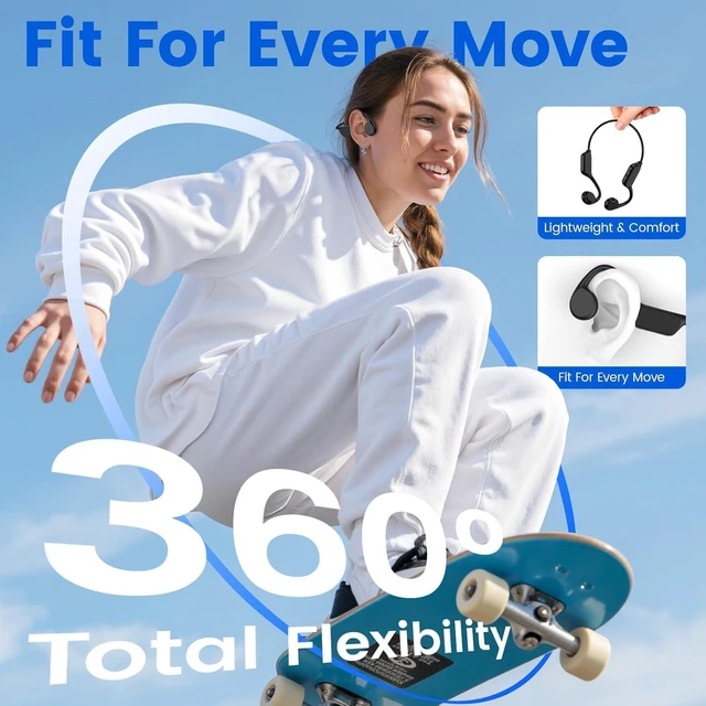 Alt view image 7 of 7 - Swimming Headphones,IPX8 Waterproof Bone Conduction Headphones with 32GB Built-in Memory,Underwater Earphones for Swimming,Bluetooth 5.4 Open-Ear Sport Earbuds for Running, Cycling