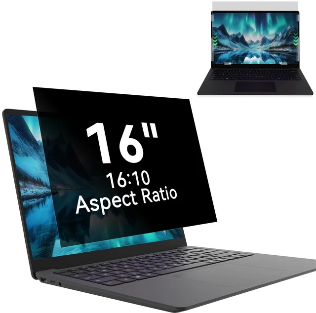 Main image of Laptop Privacy Screen 16 Inch 16:10 Aspect Ratio Screen Size:344 mm×214.8 mm, Anti-Glare,Anti Blue light,Removable, Compatible With Lenovo HP Dell Acer Asus Thinkpad Envy Xps